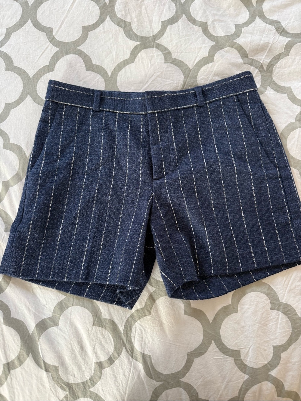 Banana Republic Navy Tweed Cotton Rayon blend Pinstripe Women’s Tailored Shorts